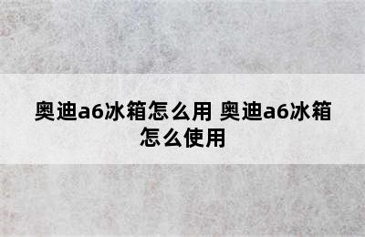 奥迪a6冰箱怎么用 奥迪a6冰箱怎么使用